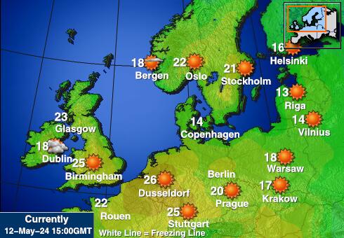 Faroe Adaları Hava sıcaklığı haritası 