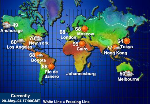 Fiji Weer temperatuur kaart 