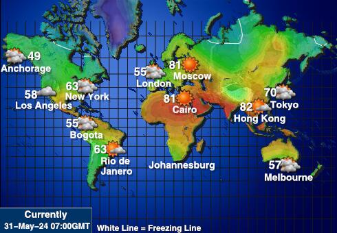 Фиджи Карта погоды Температура 