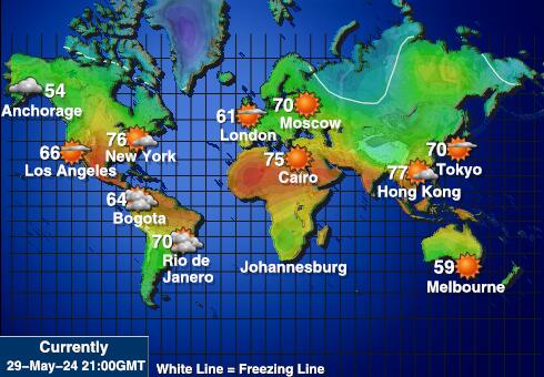 Fiji Mapa de temperatura Tiempo 