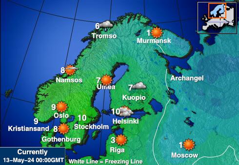 Finland Vädertemperaturkarta 