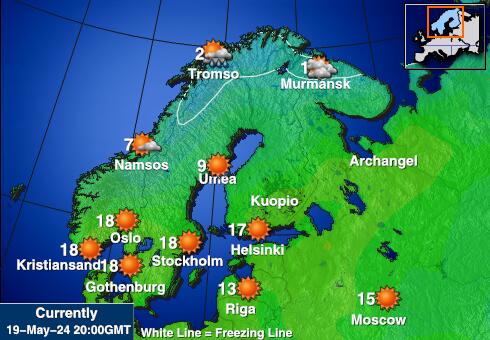 Suomi Sää lämpötila kartta 