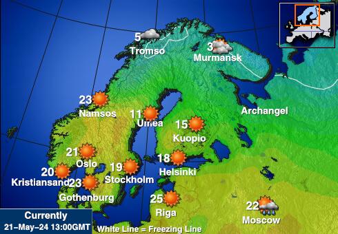 Finland Peta suhu cuaca 