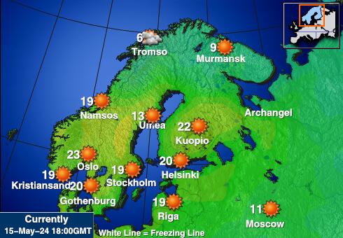 Финска Временска прогноза, Температура, Карта 