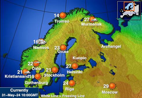Finland Vejret temperatur kort 