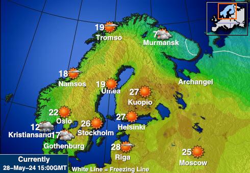 Finland Mapa temperatura Tempo 
