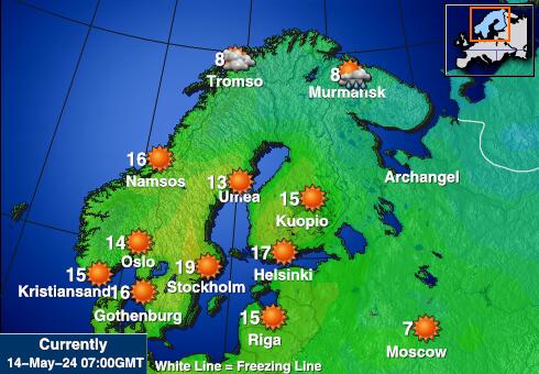 Finlandia Temperatura Mapa pogody 