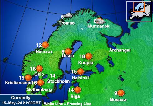 Finland Mapa temperatura Tempo 