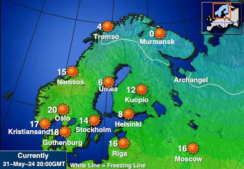 Finlanda Harta temperaturii vremii 