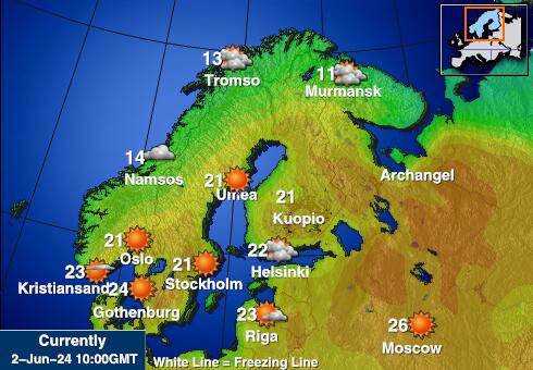 Phần Lan Bản đồ nhiệt độ thời tiết 