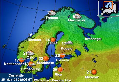 Finland Vädertemperaturkarta 