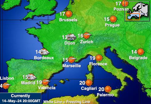 Ranska Sää lämpötila kartta 