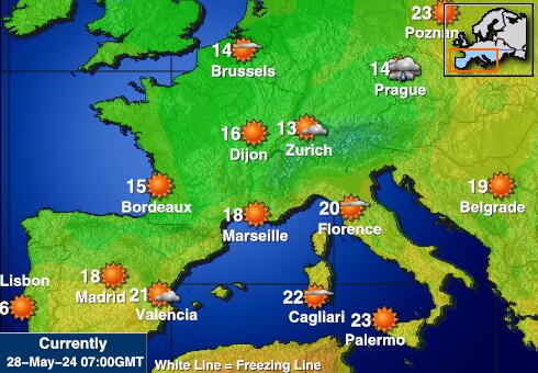 France Mapa temperatura Tempo 