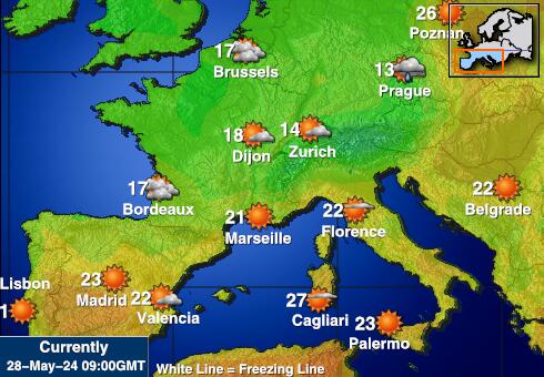 Francija Vreme Temperatura Zemljevid 