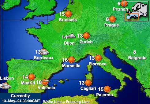 法國 天氣溫度圖 