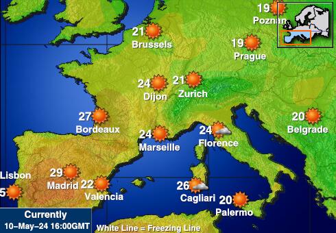 Prantsusmaa Ilm temperatuur kaart 