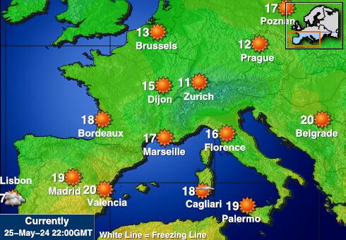 フランス 天気温度マップ 