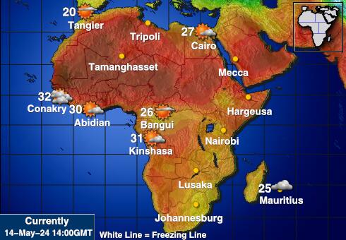 Габон Карта погоды Температура 