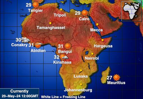 Gabon Vremenska prognoza, Temperatura, karta 