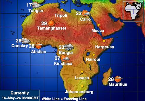 Gabon Sää lämpötila kartta 
