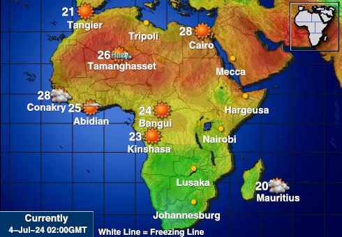Gabon Peta suhu cuaca 