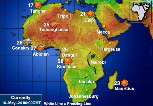 Габон Карта температури погоди 
