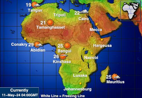 Gabon Vreme Temperatura Zemljevid 