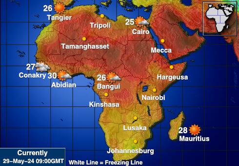 Gabon Mapa počasí teplota 