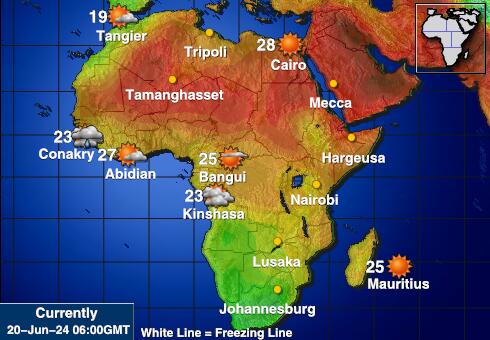 Gabon Harta temperaturii vremii 