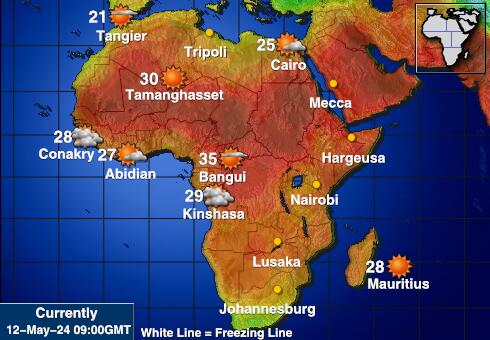 Gabon Temperatura Mapa pogody 