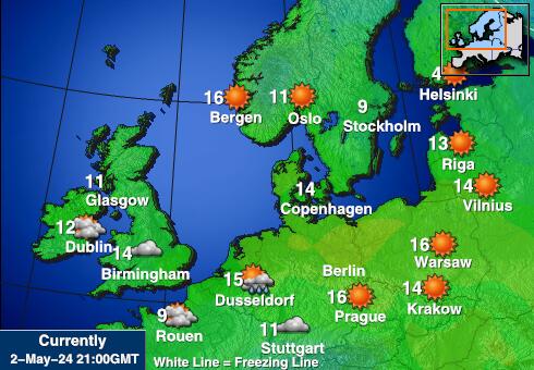 ألمانيا خريطة درجة حرارة الطقس 