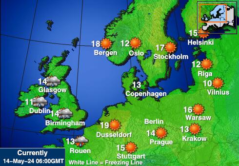 ドイツ 天気温度マップ 