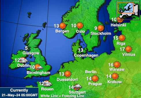 Niemcy Temperatura Mapa pogody 