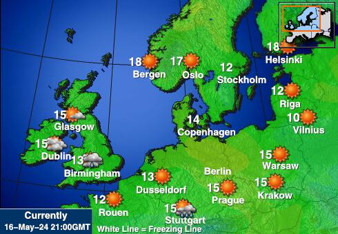 Duitsland Weer temperatuur kaart 