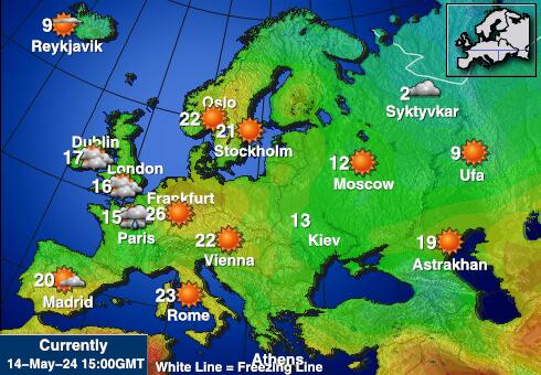 Гібралтар Карта температури погоди 