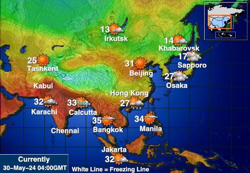 Гренада Временска прогноза, Температура, Карта 