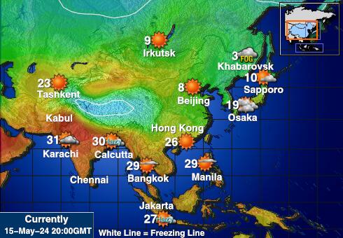 Quần đảo Glorioso Bản đồ nhiệt độ thời tiết 