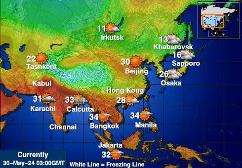 Quần đảo Glorioso Bản đồ nhiệt độ thời tiết 