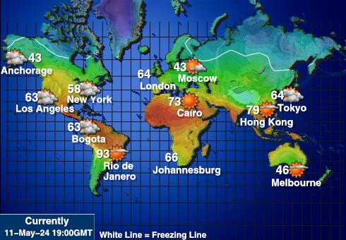 Grönland Időjárás hőmérséklet térképen 