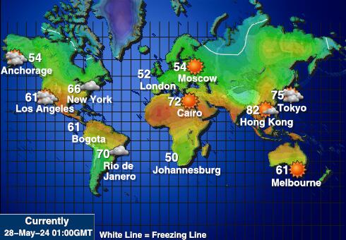 Groenland Weer temperatuur kaart 