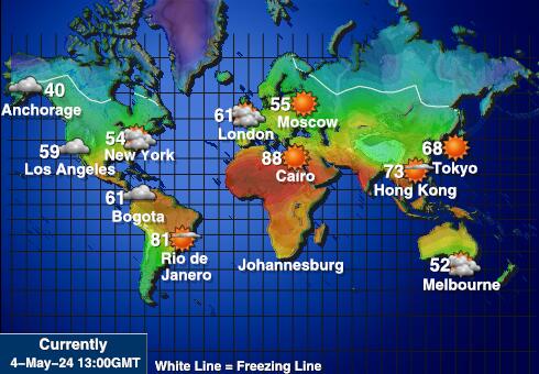 Grónsko Mapa počasí teplota 