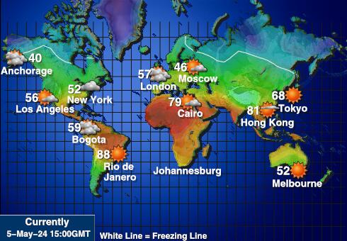 Greenland Mapa temperatura Tempo 