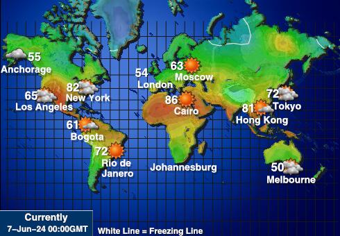 Guam Carte des températures de Météo 