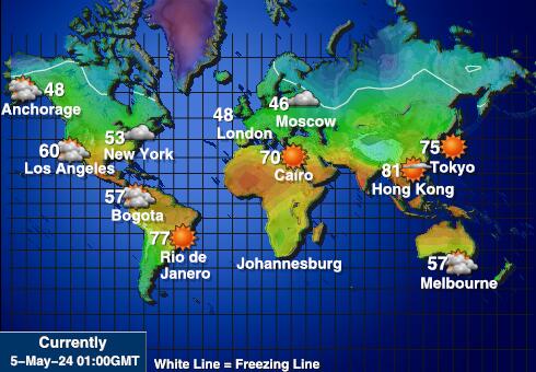 Guam Mapa teplôt počasia 