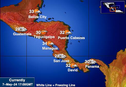 Guatemala Mapa de temperatura Tiempo 