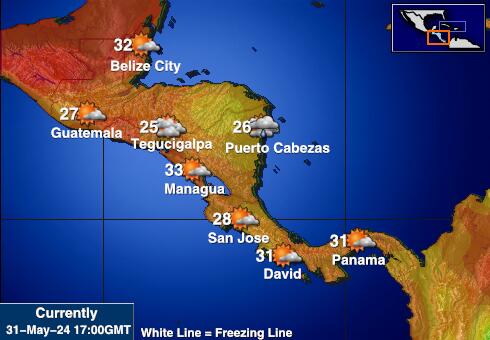 Guatemala Mapa počasí teplota 
