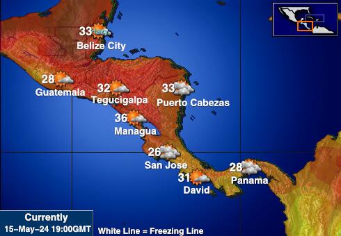 Guatemala Peta suhu cuaca 
