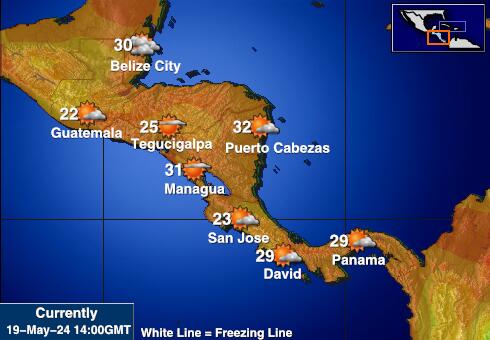 Guatemala Mapa temperatura Tempo 