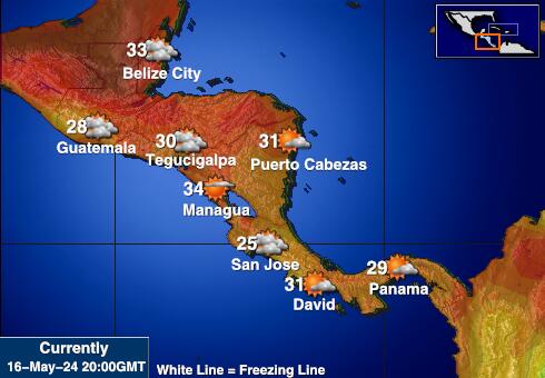 گواتیمالا موسم درجہ حرارت کا نقشہ 