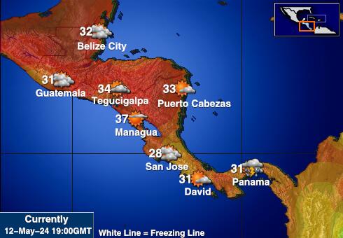Guatemala Peta Suhu Cuaca 